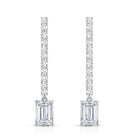 2 Carat Emerald Cut Lab Grown Diamond Bridal Drop Earrings with IGI Certificate Lab - ( E-VS1 ) - Rosec Jewels