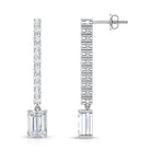 2 Carat Emerald Cut Lab Grown Diamond Bridal Drop Earrings with IGI Certificate Lab - ( E-VS1 ) - Rosec Jewels
