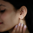 Rosec Jewels-Marquise and Round Diamond Dangle Chain Earrings in Bezel Setting