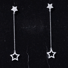 Rosec Jewels-Diamond Star Chain Dangle Earrings