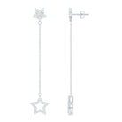 Rosec Jewels-Diamond Star Chain Dangle Earrings