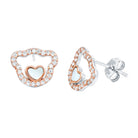 Rosec Jewels-Sterling Silver Teddy Bear Stud Earrings