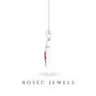 Lab Created Ruby and Diamond Butterfly Heart Necklace AAAA - Rosec Jewels