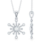 Diamond Snowflake Pendant Necklace for Women Natural - ( HI-SI ) - Rosec Jewels