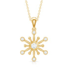 Diamond Snowflake Pendant Necklace for Women Natural - ( HI-SI ) - Rosec Jewels