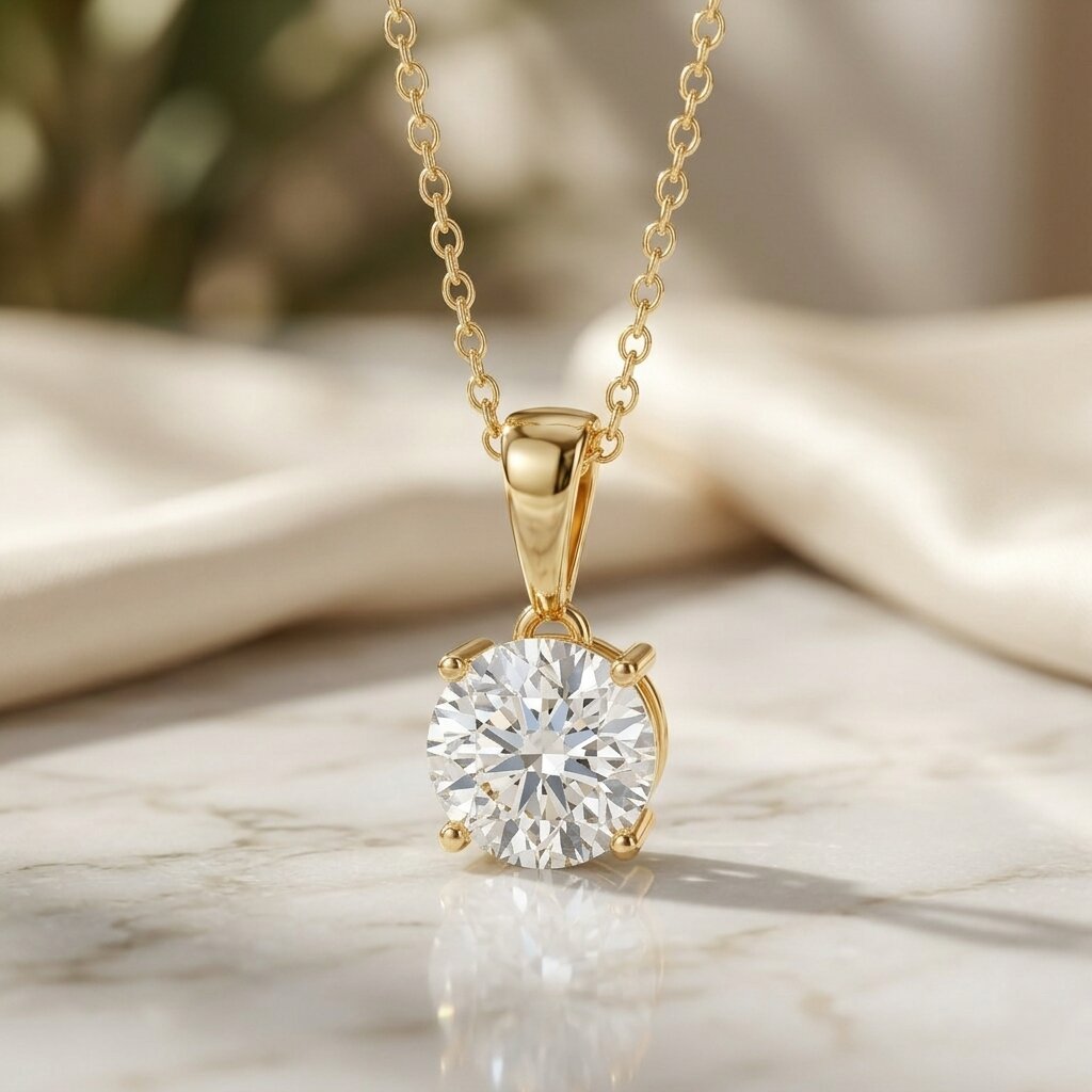 2 Carat IGI Certified Lab Grown Diamond Pendant Necklace Lab - ( E-VS1 ) - Rosec Jewels