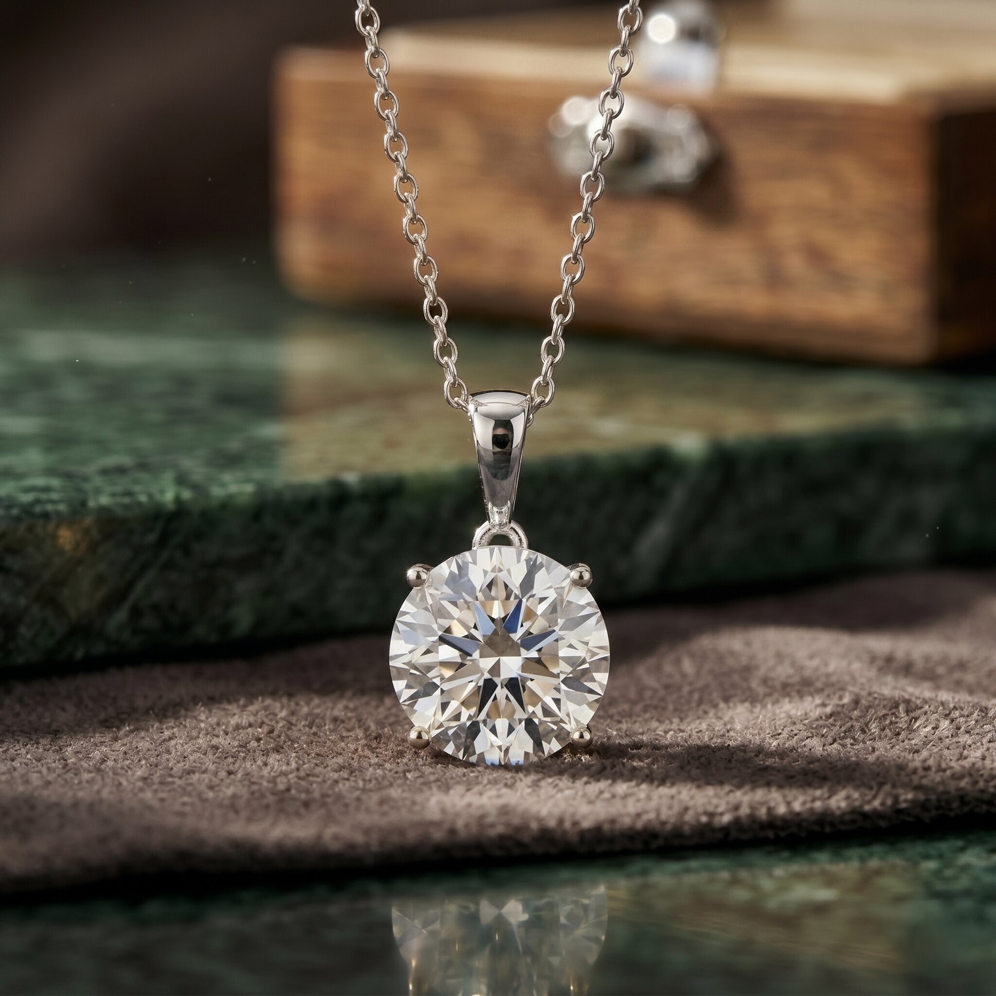 4 Carat IGI Certified Lab Grown Diamond Pendant Necklace Lab - ( E-VS1 ) - Rosec Jewels