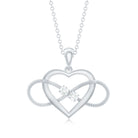 Natural Diamond Infinity Heart Necklace For Her Natural - ( HI-SI ) - Rosec Jewels