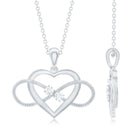 Natural Diamond Infinity Heart Necklace For Her Natural - ( HI-SI ) - Rosec Jewels