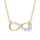 Rosec Jewels-Gold Infinity Pendant Necklace with Diamond For Women