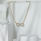 Rosec Jewels-Gold Infinity Pendant Necklace with Diamond For Women