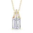 6X8 MM Solitaire Lab Grown Diamond Emerald Cut Necklace Lab - ( EF-VS ) - Rosec Jewels