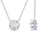 IGI Certified 1 CT Lab Grown Diamond Necklace in Bezel Setting Lab - ( E-VS1 ) - Rosec Jewels