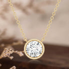 IGI Certified 1 CT Lab Grown Diamond Necklace in Bezel Setting Lab - ( E-VS1 ) - Rosec Jewels