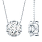 Rosec Jewels-4 Carat Bezel Set Lab Grown Diamond Necklace with IGI Certificate