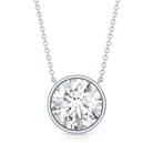 Rosec Jewels-4 Carat Bezel Set Lab Grown Diamond Necklace with IGI Certificate