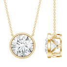 Rosec Jewels-4 Carat Bezel Set Lab Grown Diamond Necklace with IGI Certificate