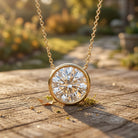 4 Carat Bezel Set Lab Grown Diamond Necklace with IGI Certificate Lab - ( E-VS1 ) - Rosec Jewels