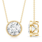 Rosec Jewels-4 Carat Bezel Set Lab Grown Diamond Necklace with IGI Certificate