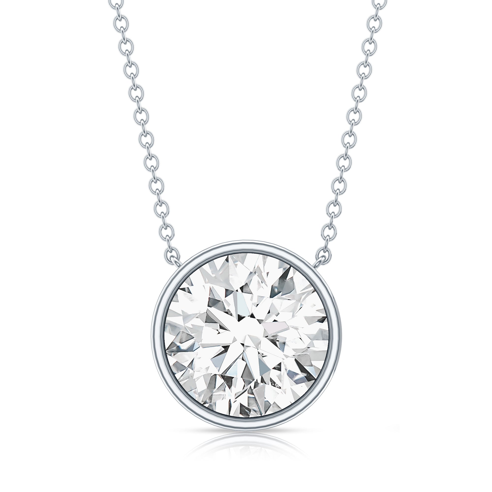Rosec Jewels-5 Carat Lab Grown Diamond Bridal Necklace with IGI Certificate