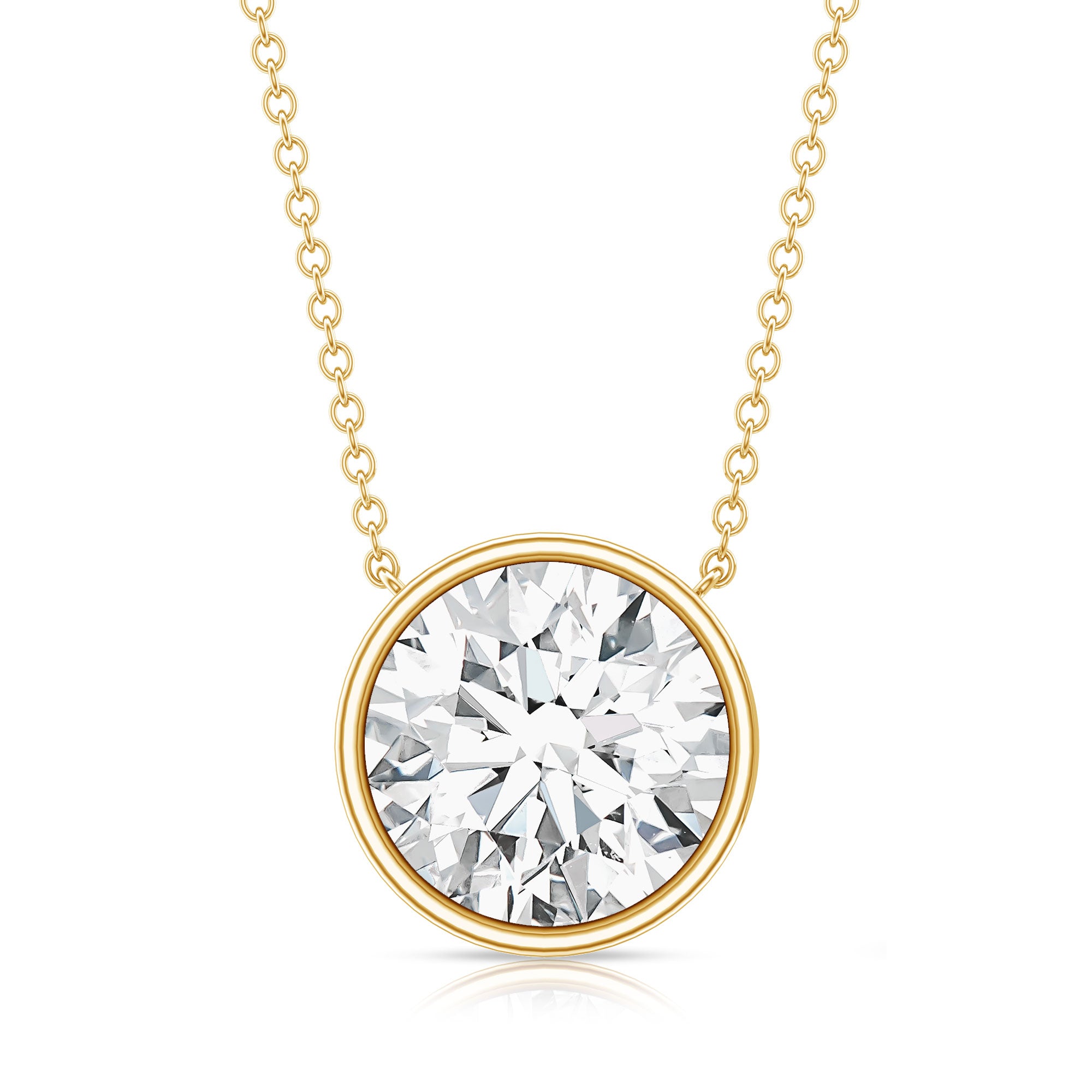 Rosec Jewels-5 Carat Lab Grown Diamond Bridal Necklace with IGI Certificate