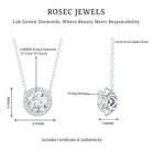 Rosec Jewels-1 Carat Lab Grown Diamond Bridal Necklace with IGI Certificate