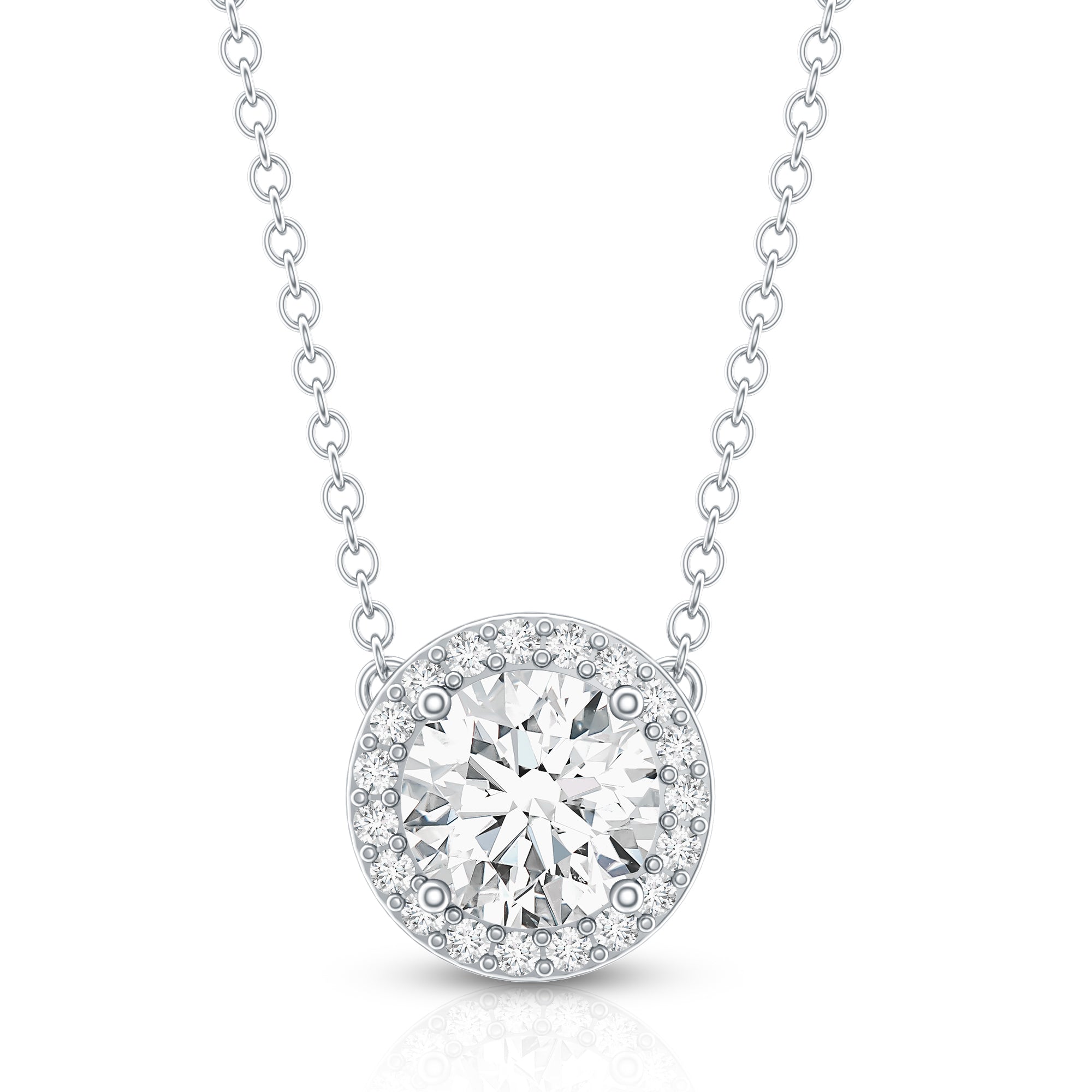 Rosec Jewels-1 Carat Lab Grown Diamond Bridal Necklace with IGI Certificate