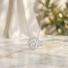 IGI Certified Round Lab Grown Diamond Wedding Necklace for Women Lab - ( E-VS1 ) - Rosec Jewels
