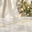 IGI Certified Round Lab Grown Diamond Wedding Necklace for Women Lab - ( E-VS1 ) - Rosec Jewels