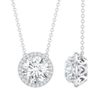 Rosec Jewels-IGI Certified 3 Carat Lab Grown Diamond Necklace with Halo