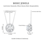 Rosec Jewels-IGI Certified 3 Carat Lab Grown Diamond Necklace with Halo