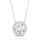 Rosec Jewels-IGI Certified 3 Carat Lab Grown Diamond Necklace with Halo