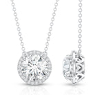 Rosec Jewels-IGI Certified 3 Carat Lab Grown Diamond Necklace with Halo