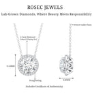 IGI Certified 4 Carat Round Lab Grown Diamond Statement Necklace Lab - ( E-VS1 ) - Rosec Jewels