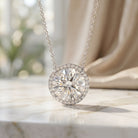 IGI Certified 4 Carat Round Lab Grown Diamond Statement Necklace Lab - ( E-VS1 ) - Rosec Jewels