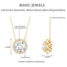 IGI Certified 4 Carat Round Lab Grown Diamond Statement Necklace Lab - ( E-VS1 ) - Rosec Jewels