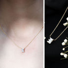 Rosec Jewels-2 Carat Lab Grown Diamond Letter E Necklace for Her