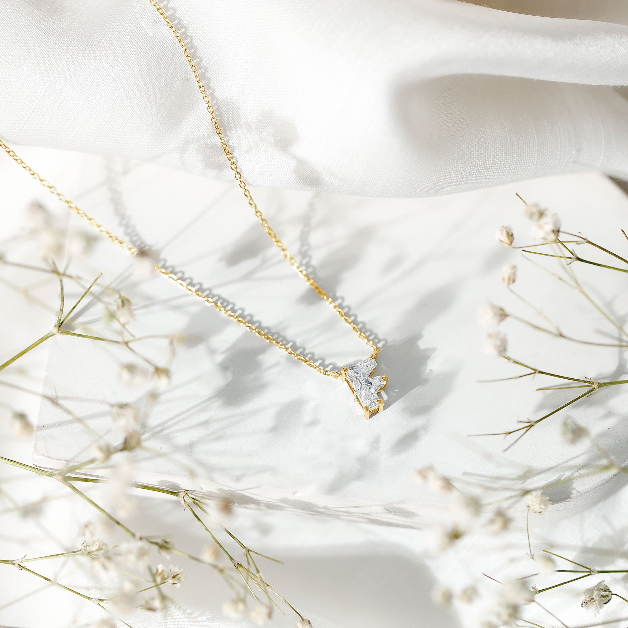 Rosec Jewels-2 Carat Lab Grown Diamond Necklace with Initial F