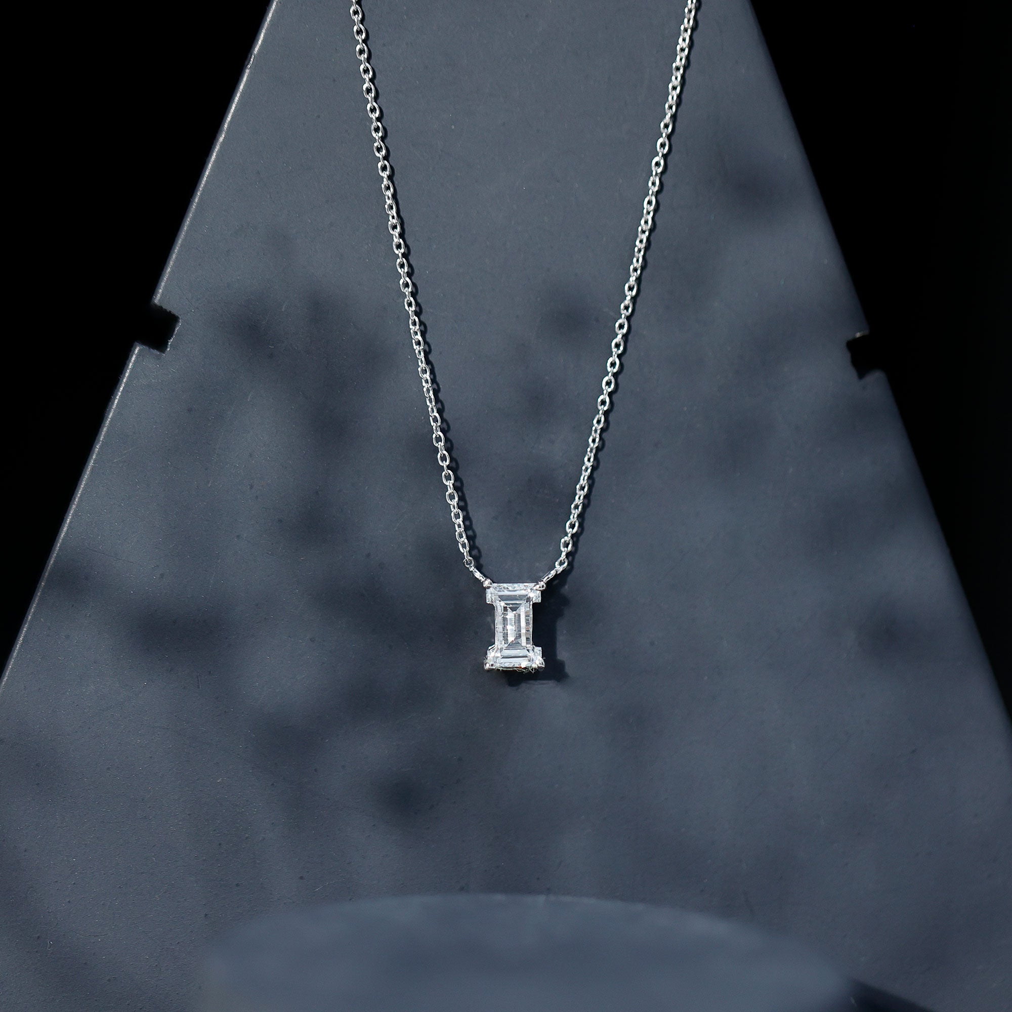 Rosec Jewels-Lab Grown 2 Carat Diamond Initial Necklace I with Certificate