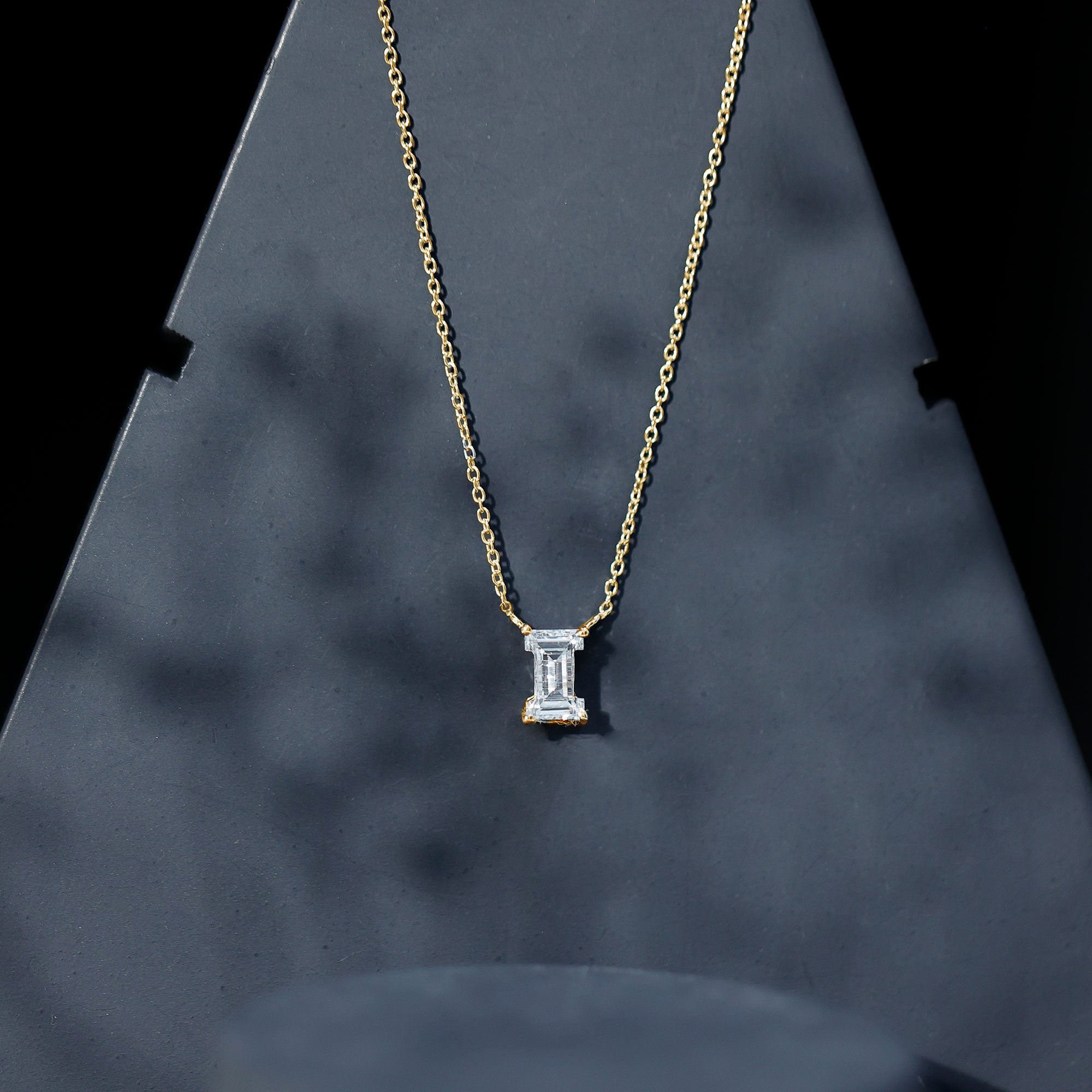 Rosec Jewels-Lab Grown 2 Carat Diamond Initial Necklace I with Certificate