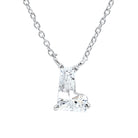 Rosec Jewels-Certified Fancy Cut Lab Grown Diamond Capital L Initial Necklace 2 Carat