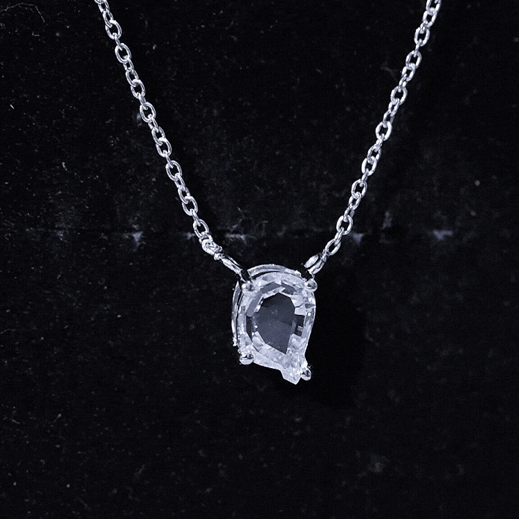 Rosec Jewels-2 Carat Solitaire Lab Created Diamond Initial Q Necklace