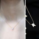 Rosec Jewels-Fancy Cut 2 Carat Lab Grown Diamond Letter R Necklace for Her