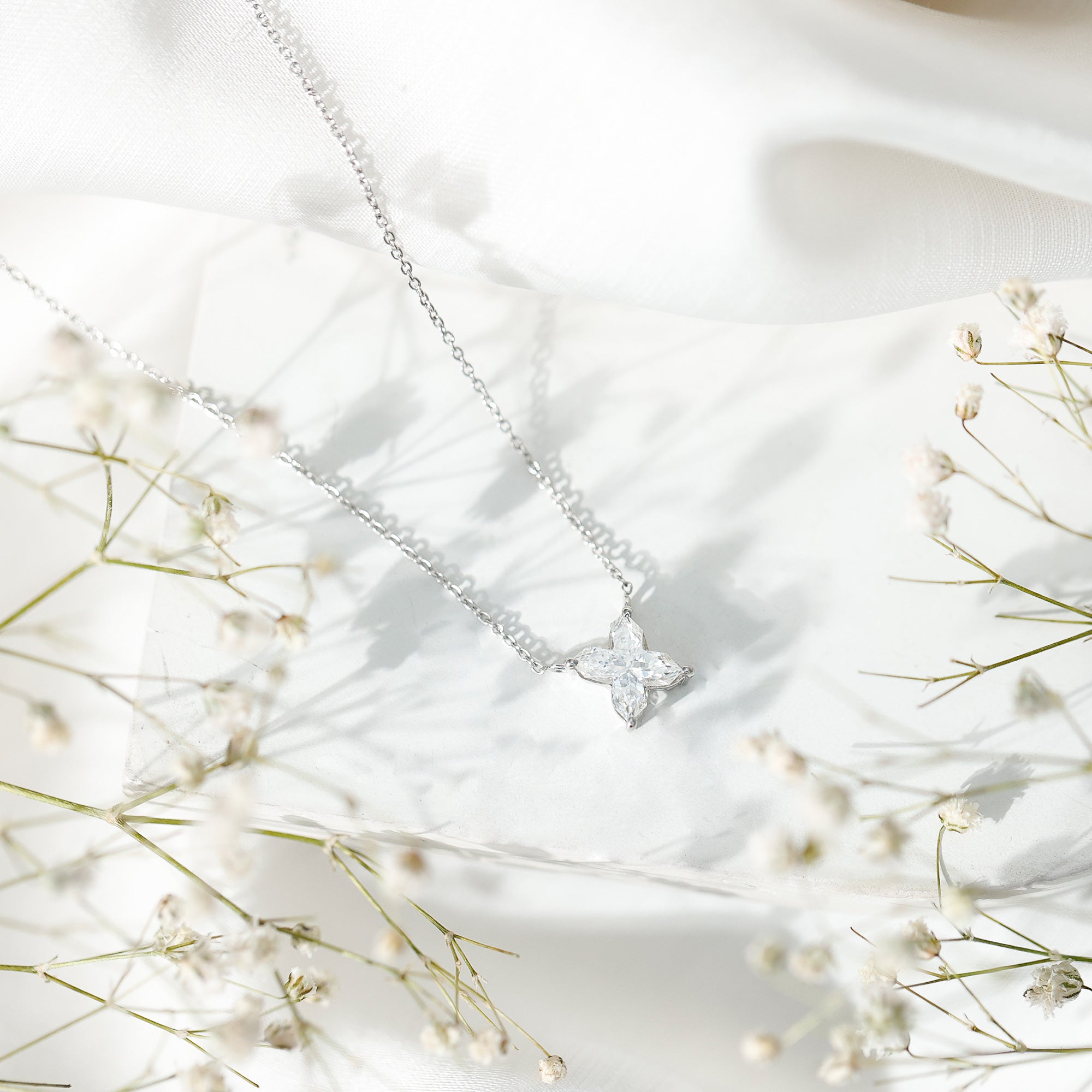 Rosec Jewels-Initial X Necklace with Certified Lab Grown Diamond 2 Carat