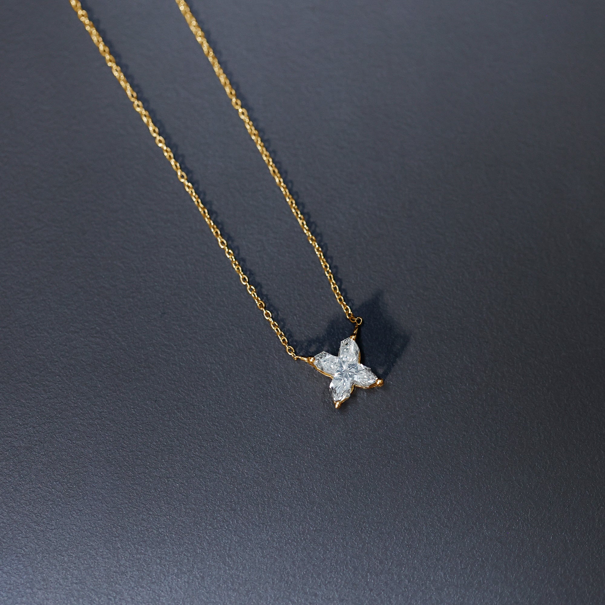 Rosec Jewels-Initial X Necklace with Certified Lab Grown Diamond 2 Carat