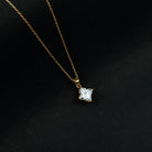 Rosec Jewels-Lily Cut Solitaire Lab Grown Diamond Flower Pendant Necklace