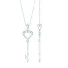 Rosec Jewels-1.5 MM Round Diamond Heart Key Pendant Necklace