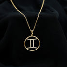 Certified Moissanite Gemini Zodiac Sign Pendant Necklace D-VS1 - Rosec Jewels