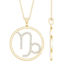 Certified Moissanite Capricorn Zodiac Necklace D-VS1 - Rosec Jewels