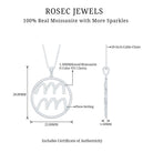 Certified Moissanite Zodiac Aquarius Pendant Necklace D-VS1 - Rosec Jewels